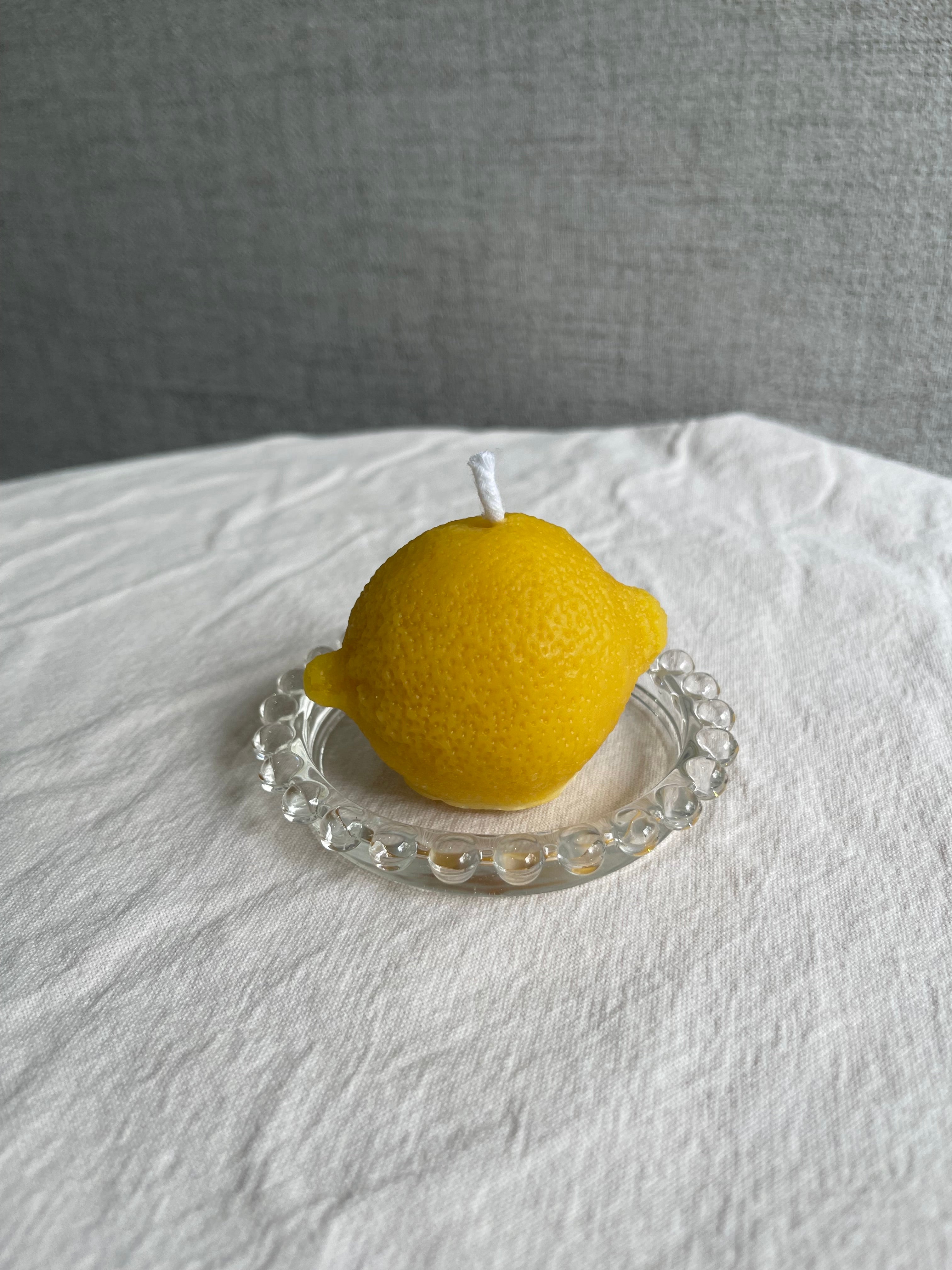 Handmade Lemon Shaped 100% Pure Beeswax Candle