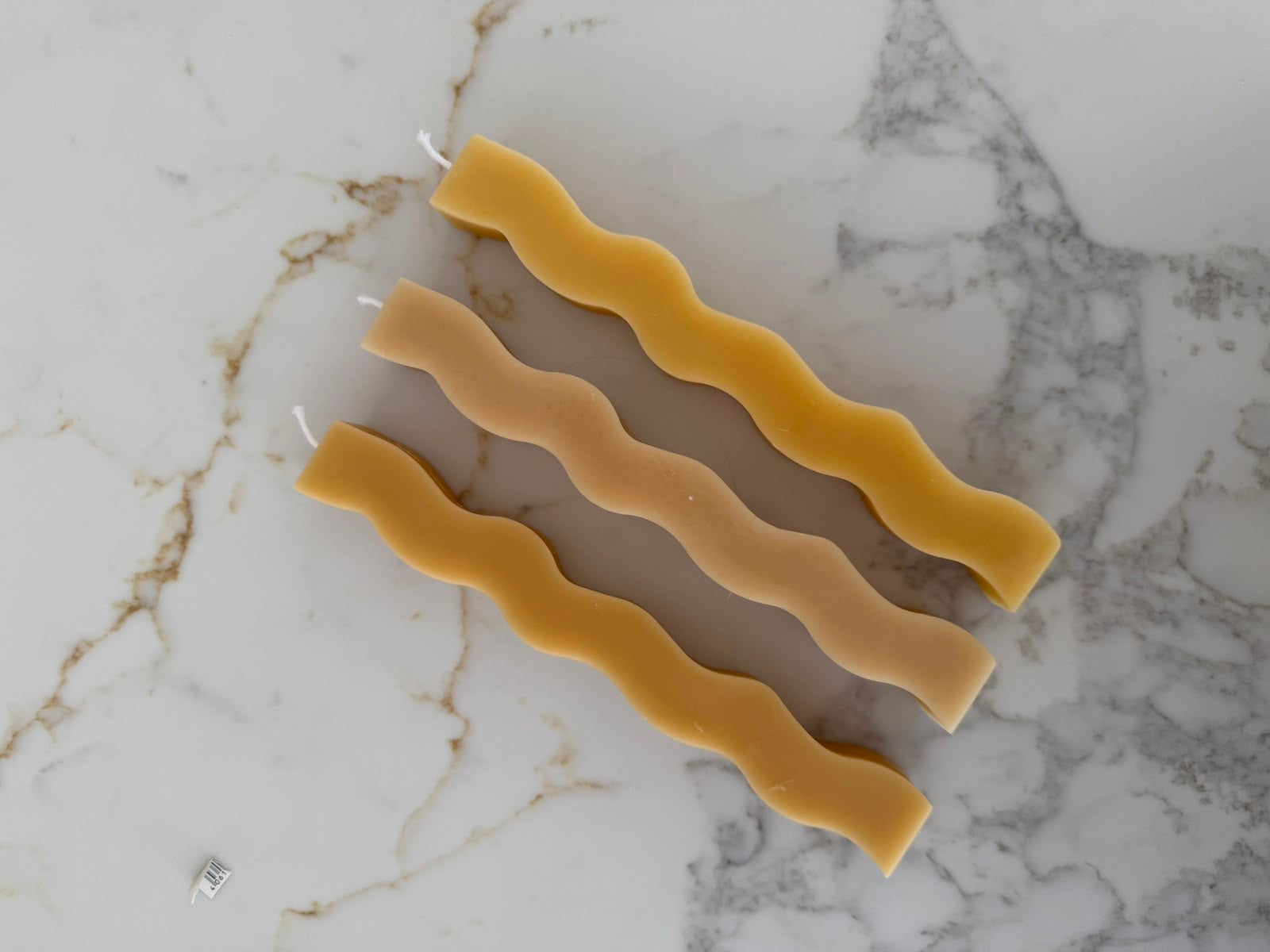 Wavy Beeswax Taper Candle
