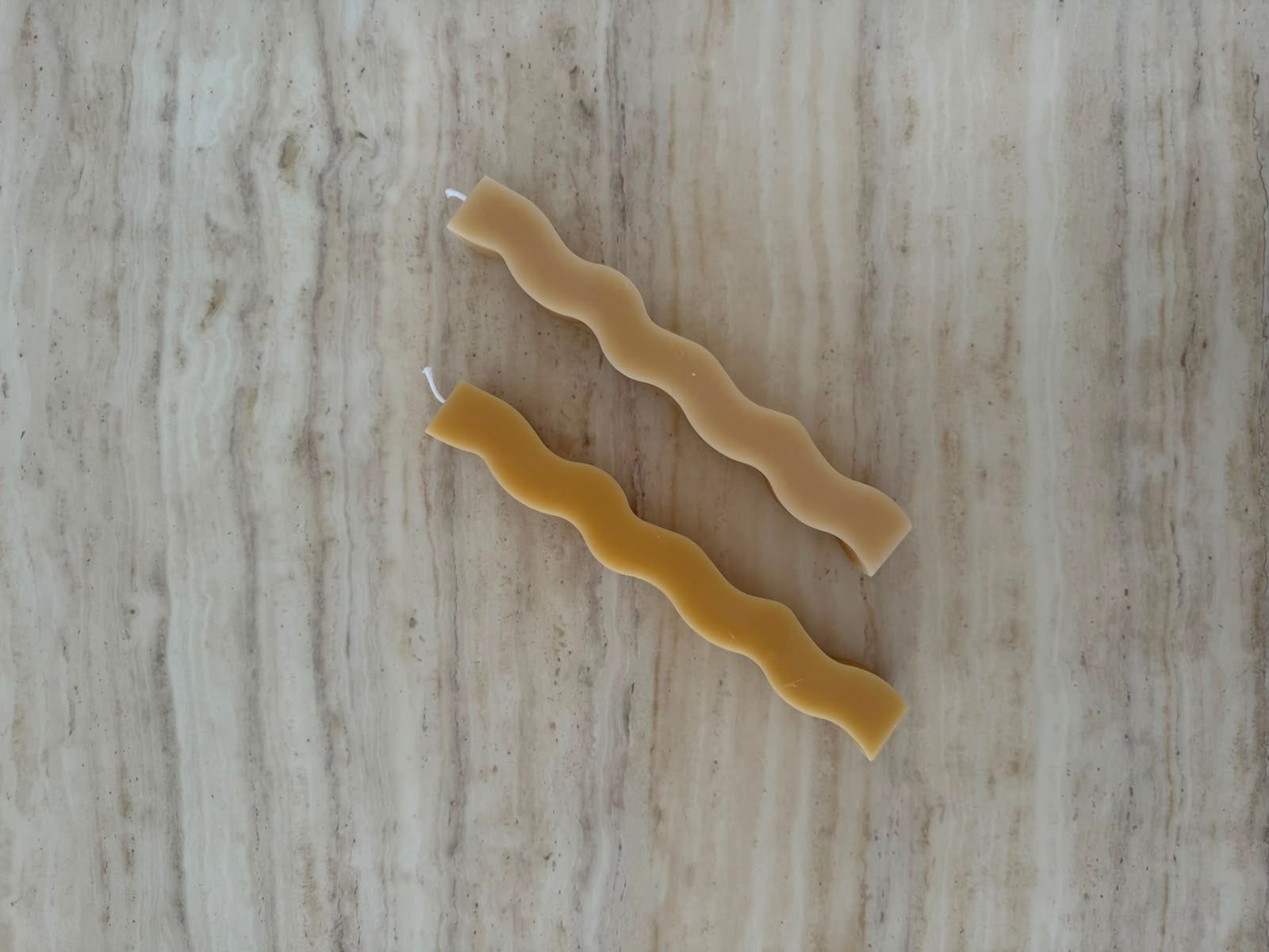Wavy Beeswax Taper Candle