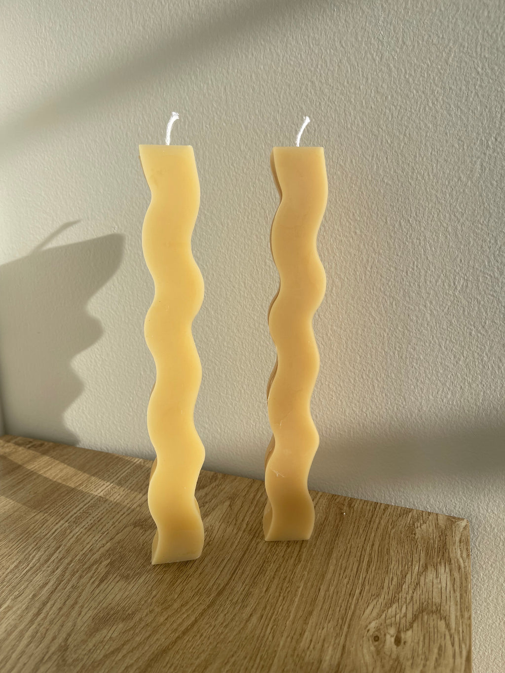 Wavy Beeswax Taper Candle