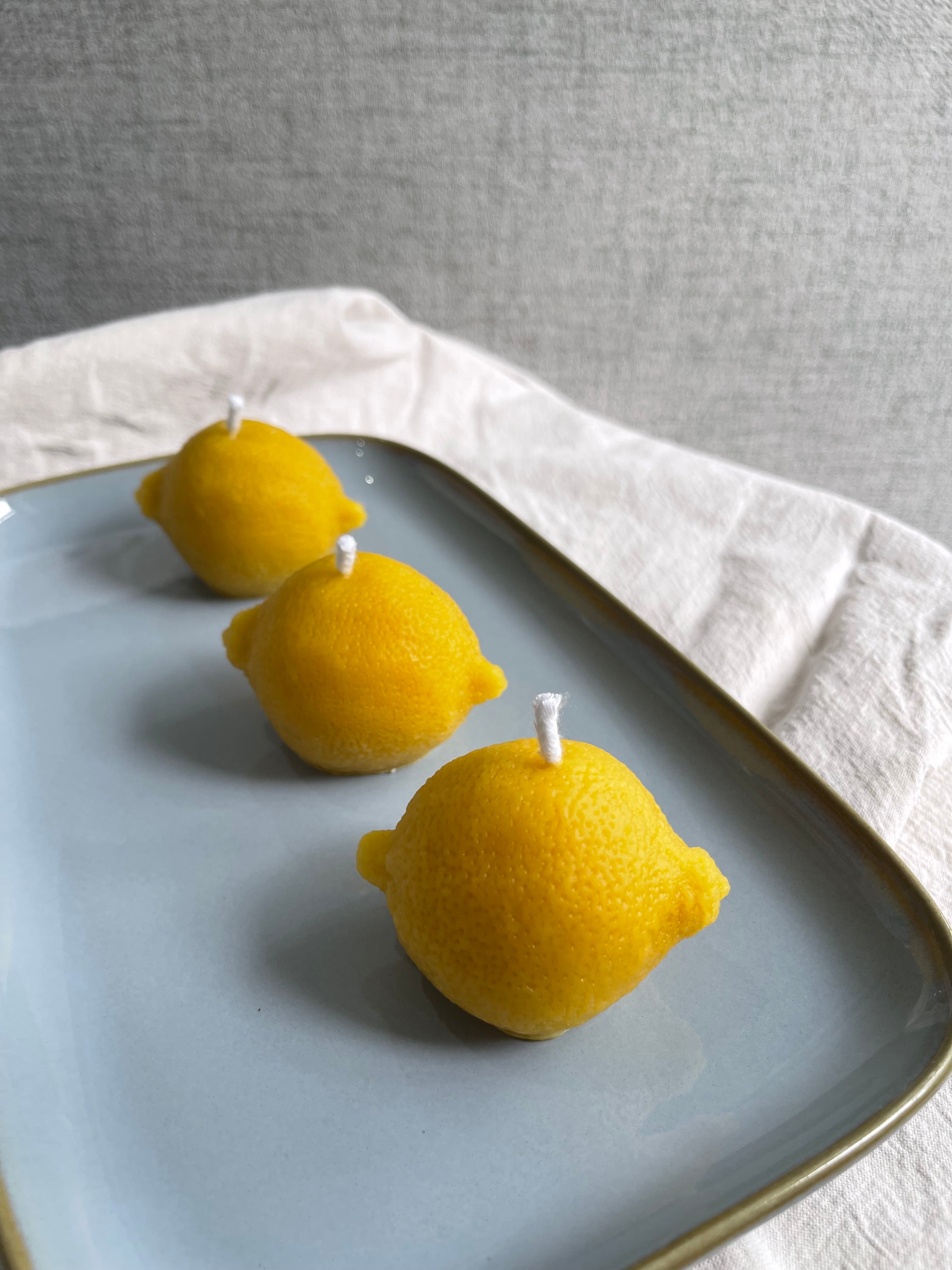 Handmade Lemon Shaped 100% Pure Beeswax Candle