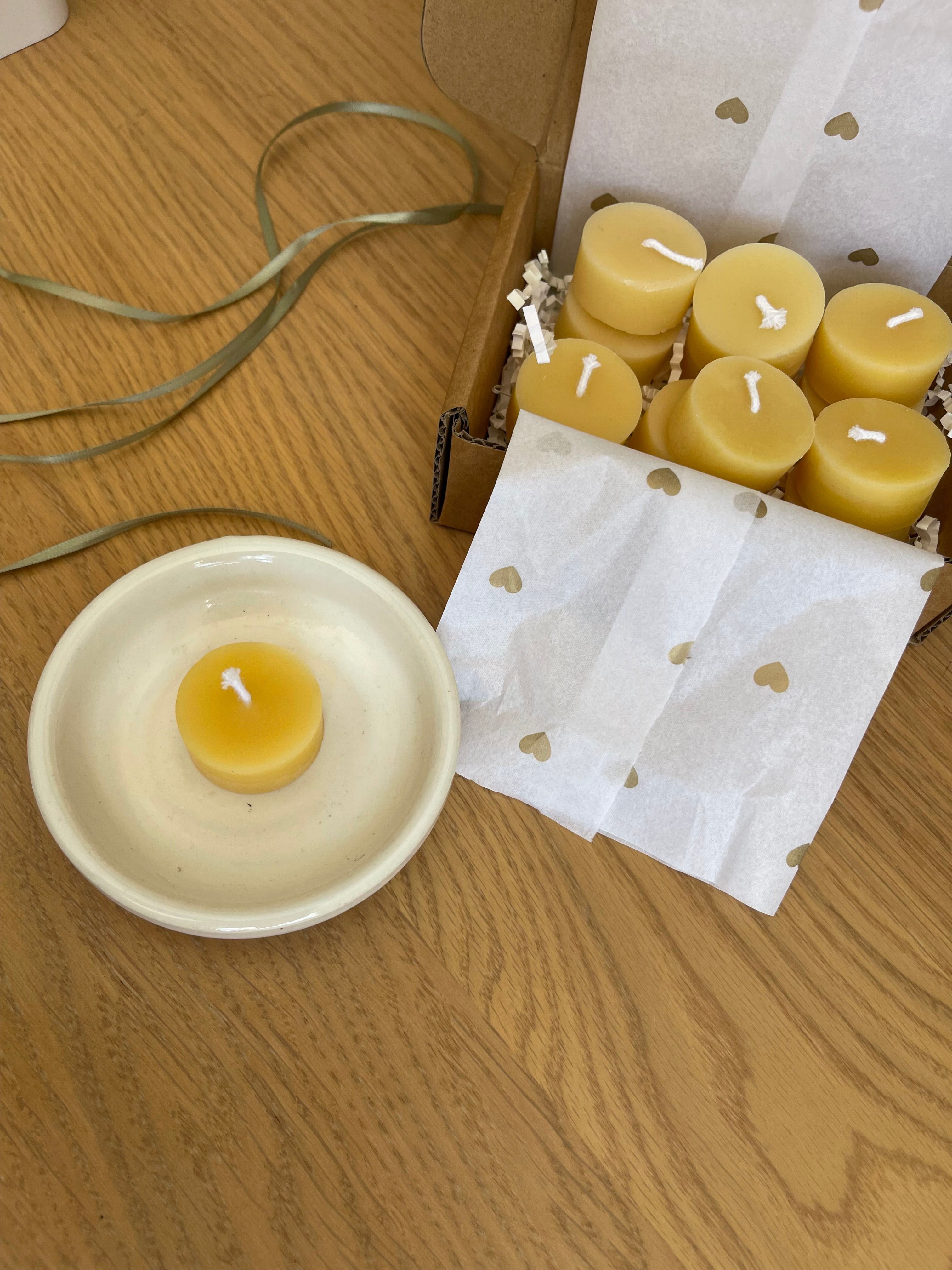 Handmade Australian Beeswax Tealight Candles - 8 Pack, 16 Pack, 24 Pack