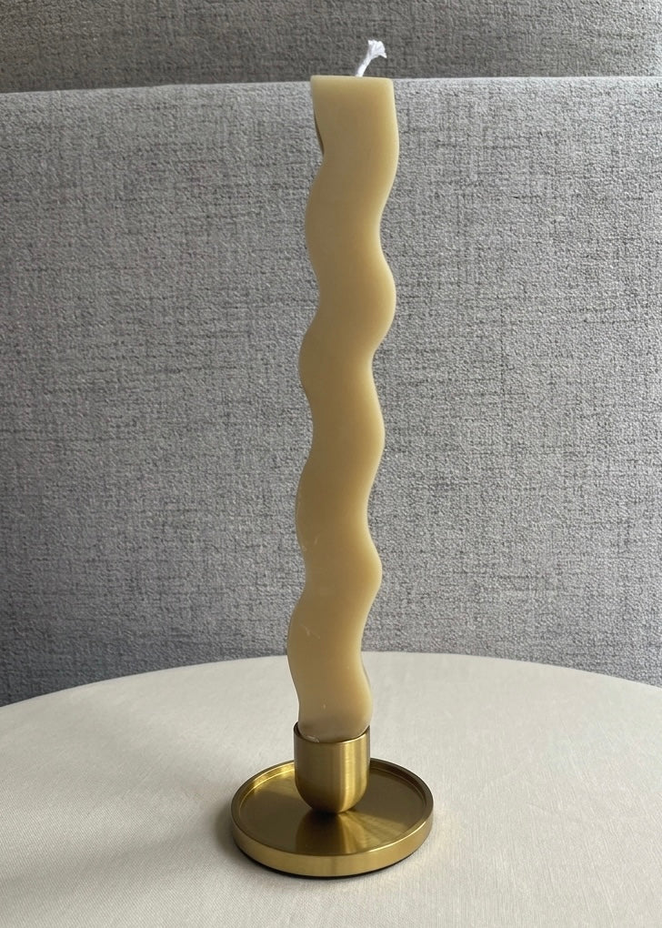 Wavy Beeswax Taper Candle