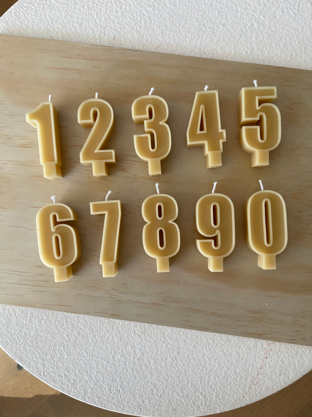 Handmade Beeswax Birthday Number Candle | Cake Topper